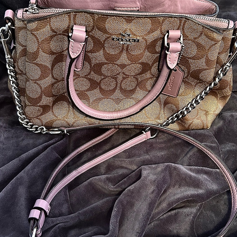 Coach Brown and Purple Crossbody Bag with Stylish Design